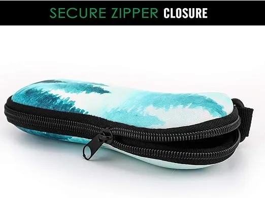MoKo Sunglasses Soft Case Ultra Light Neoprene Zipper Eyeglass Case for Men Women