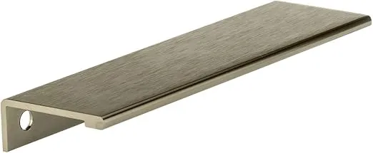 Richelieu Hardware BP9898128CHBRZ Lincoln Collection 5 1/16-inch (128 mm) Center-to-Center Brushed Champagne Bronze Modern Cabinet and Drawer Edge Pull Handle for Kitchen, Bathroom, and Furniture