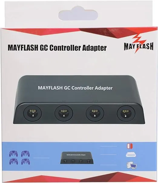 Mayflash GameCube Controller Adapter for Wii U, PC USB and Switch, 4 Port