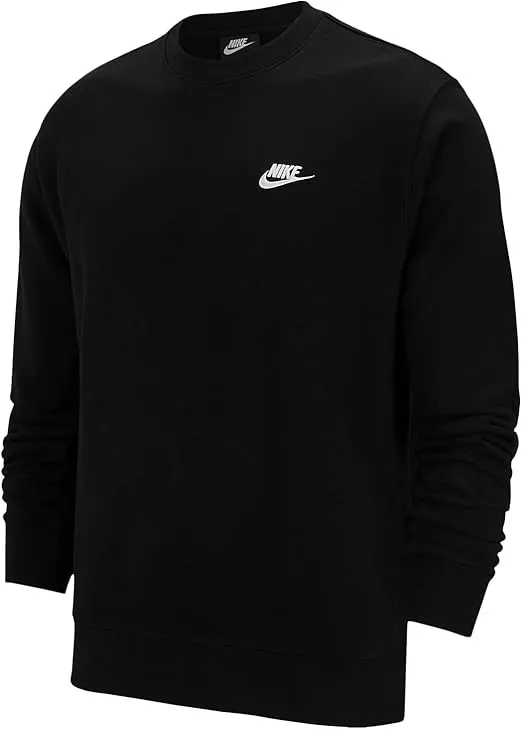 Nike Men's NSW Club Crew, Black/White, Medium-T