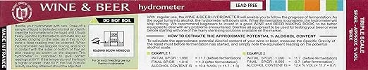 Hydrometer - Triple Scale Hydrometer for Home Brewing - Beer and Wine