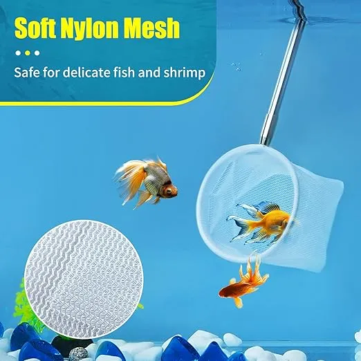 AQUANEAT Aquarium Shrimp Net,Fish Net Aquarium Betta,Brine Shrimp Net with Extendable Handle