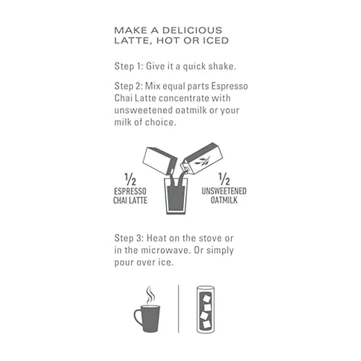 TAZO Espresso Chai Latte, Black Tea Concentrate, Easy to Serve Espresso Chai Tea for Everyday Cafe Style Lattes, Hot or Iced Coffee-like experience, Barista Approved, 32oz Tea Mix Carton