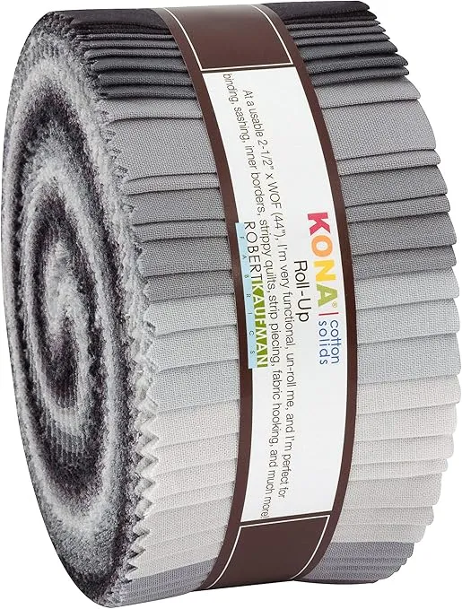 Kona Cotton 2.5" Roll Ups 40 Pcs Stormy Skies