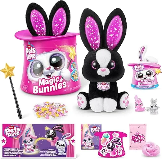 Pets Alive Magic Bunnies (Sootie) by ZURU Electronic Plush Unboxing Surprise Interactive Magic Toy