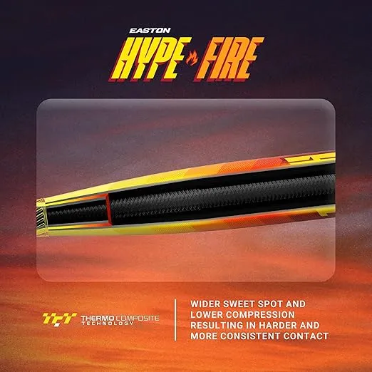 Easton | 2024 | Hype FIRE Baseball Bat | USSSA | -5/-8/-10 Drop | 2 3/4" Barrel | 2 Pc. Composite