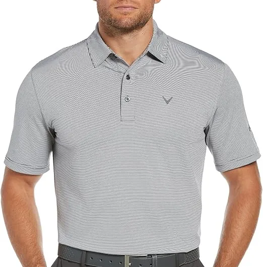Callaway Men's Fine Line Stripe Short Sleeve Golf Polo Shirt