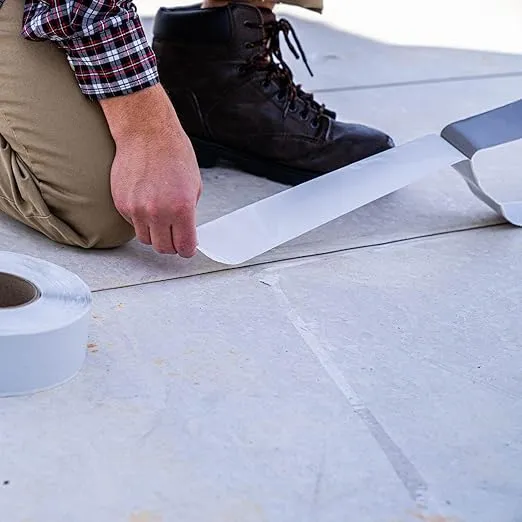 Ames Peel & Stick Seam Tape - 2” x 50’ Roll, Grey - Contouring, High-Strength Self-Adhesive Tape Perfect for Concrete, Metal, Wood and More - Made in The USA