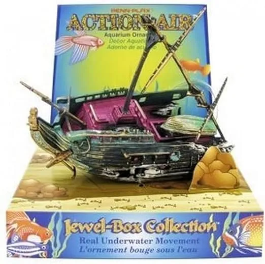 Penn Plax Action Half Shipwreck Aquarium Ornament