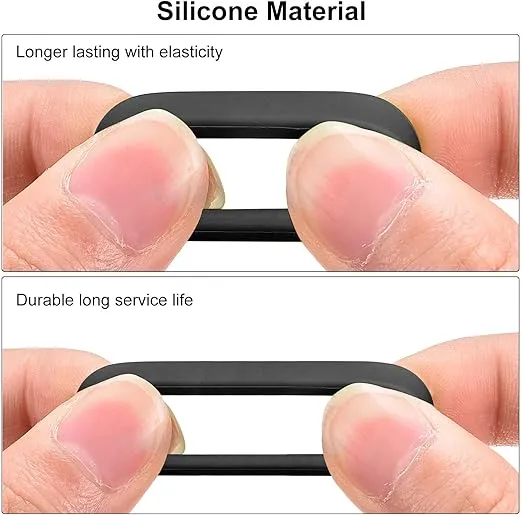 PATIKIL Silicone Rubber Bands Cable Ties 100pcs Non-slip 3/4" Flat Black for Cord Wrapping, Bag Wraps, Art