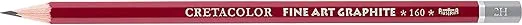 CRETACOLOR Fine Art Red Graphite Pencil, 2H, 1 Count (Pack of 1)