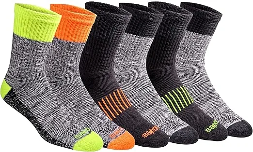 Dickies Men's Dri-Tech Moisture Control Comfort Length Mid-Crew Socks, Available in M-XL (6, 12 Pairs)