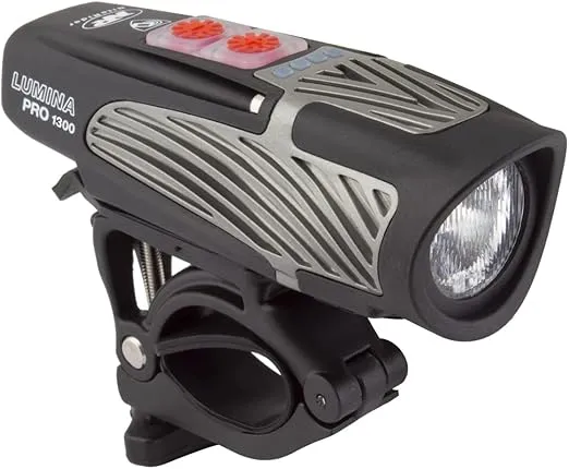 NiteRider Lumina Pro 1300 w/NiteLink Rechargeable MTB Road Commuter Bike Light Powerful Lumens Water Resistant Bicycle Headlight LED Front Light Easy to Install Cycling Safety