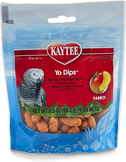 Kaytee Yo Dips Mango Flavored Yogurt Dipped Treat For Pet Parrots, 3.5 oz