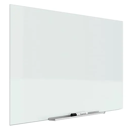 Quartet Glass Whiteboard, Magnetic Dry Erase Board, Wall Mounted Whiteboard for Office, School and Home, 39"W x 22"H, White (G3922IMW)