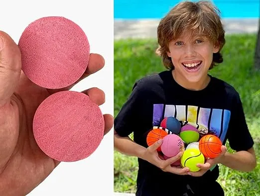 JA-RU Hi-Bounce Pinky Ball (3 Bouncy Balls) Bouncing Balls for Kids. Stress Ball, Massage Therapy. Sports Indoor & Outdoor Playground Toy, Bulk Party Favor, Stocking Stuffers 976-3p