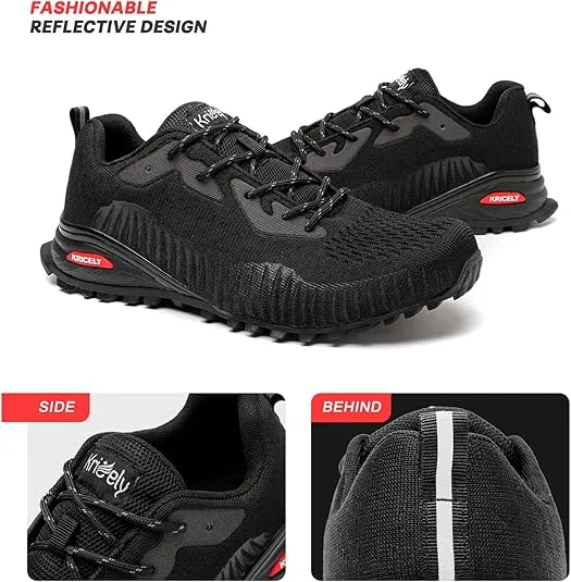 Kricely Men's Trail Running Shoes Fashion Walking Hiking Sneakers for Men Tennis Cross Training Shoe Outdoor Snearker Mens Casual Workout Footwear