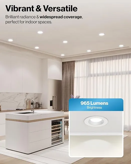 Sunco 24 Pack Retrofit LED Recessed Lighting 6 Inch, 2700K Soft White, Dimmable Can Lights, Baffle Trim, 13W=75W, 965LM, Damp Rated