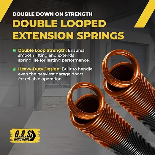 170 lb. Heavy-Duty Double-Looped Garage Door Extension Spring (2-Pack) | Springs for Garage Door Repair Garage Hardware Parts (170-Orange)