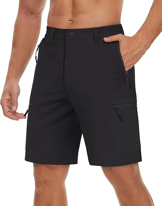 TACVASEN Men's Hiking Cargo Shorts Lightweight Quick Dry Water Resistant Stretch Golf Shorts for Outdoor Fishing Travel