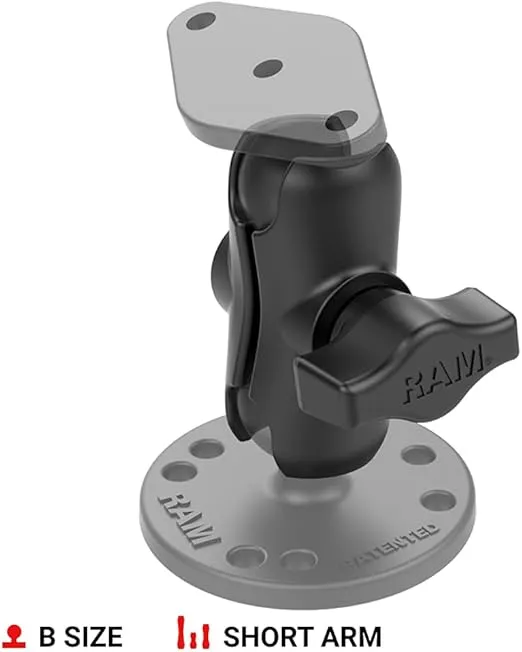 RAM Mounts RAM-B-201U-C Double Socket Arm (Long) Compatible with RAM B Size 1" Ball Components