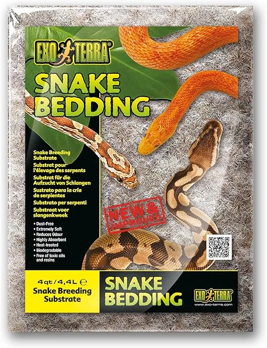 Exo Terra Snake Bedding, Reptile Terrarium Substrate Ideal for Snake Breeding, 4 Quarts
