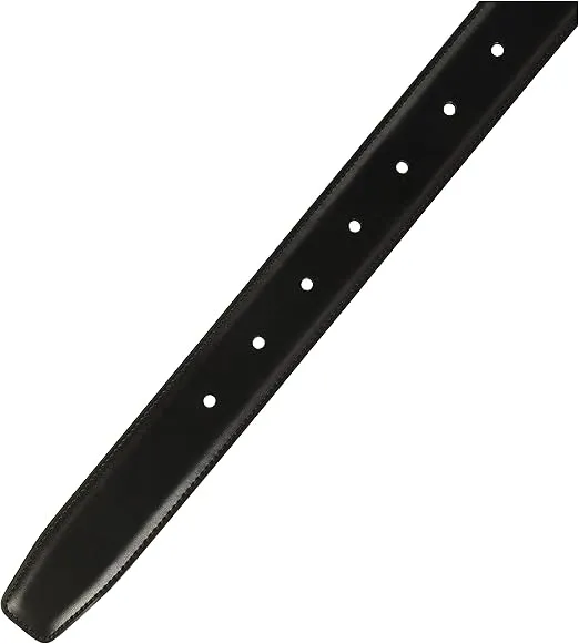 Perry Ellis Portfolio Amigo Men's Dress Belt, Leather, Stitched Edges, Metallic Buckle, Versatile, 1.5" Width