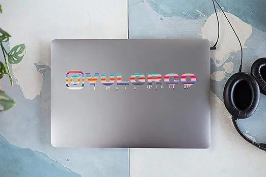 VulgrCo Holographic Custom Social Media Decal Stickers Customized Name Username Logo Brand Vinyl Listing B