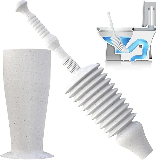 Luigi's World's Best Plunger - Unclogger Tools for Unblocking Toilet - Heavy Duty Plungers with Effective Unblocker Bellows Design - Remover Tool to Unblock Toilet Blockage - Grey