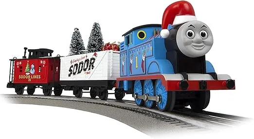 Lionel Thomas & Friends Christmas Freight Electric O Gauge Bluetooth Train Set with Remote, Blue,red and White