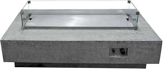 Elementi Rectangular Outdoor Propane Fire Pit Table, Propane Firepit Table for Outside Patio Includes Canvas Cover & Lava Rocks, Outdoor Fireplace for Backyard Fire Pits & Outdoor Fireplaces