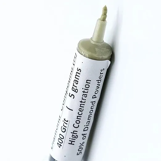 TechDiamondTools Diamond Lapping Paste Polishing Compound USA Made 400 Grit Mesh 54-80 Microns Lapping Compound for Rock Glass Metal Jewelry Resin Marble with High Concentration of Diamond Powder