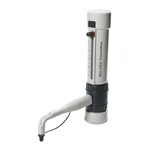 Scilogex 73110002 Polymethyl Methacrylate Adjustable Volume DispensMate Bottletop Dispenser with Bottle Neck Adaptors, 1-10mL Volume