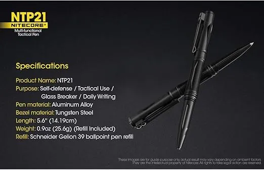 Nitecore NTP21 Multi-functional Premium Tactical Pen with LumenTac Organizer