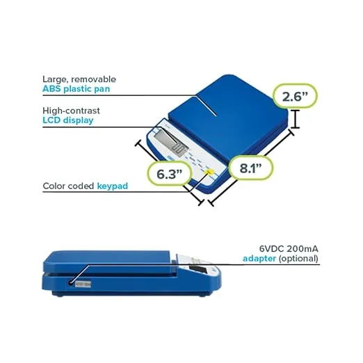 Adam Equipment DCT 2000 Dune Compact Portable Balance, 2000g Capacity and 1g Readability