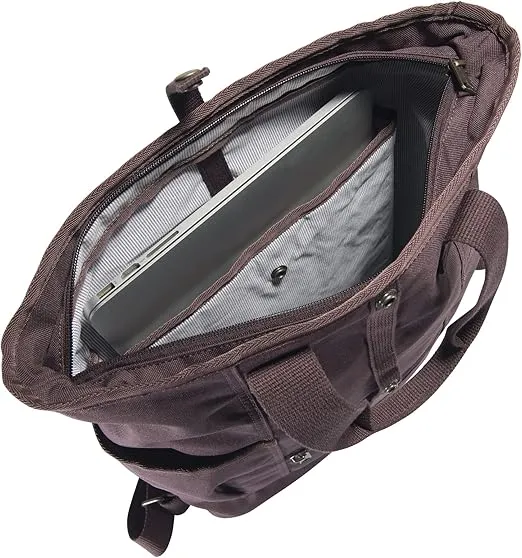 Carhartt Convertible, Durable Tote Bag with Adjustable Backpack Straps and Laptop Sleeve, Wine, One Size