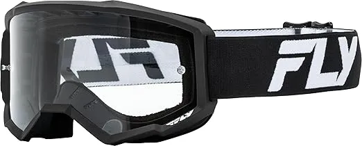 Fly Racing 2024 Adult Focus Goggle Black/White With Clear Lens; 37-51152