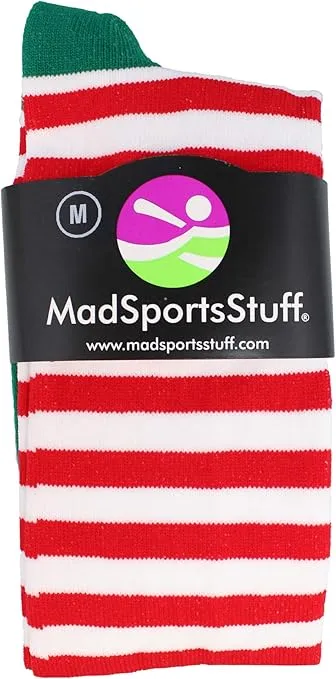 MadSportsStuff Elf Christmas Socks with Bells Over the Calf Length