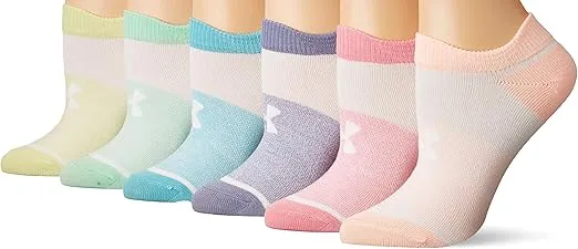 Under Armour Kids' Essential 2.0 Lightweight No Show Socks, 6-Pairs
