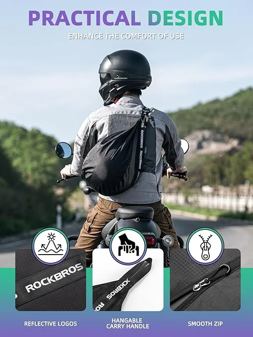 ROCKBROS Motorcycle Helmet Backpack Helmet Bag Large Capacity Waterproof Lightweight Storage Bag with Reflective Stripe Model For Motorcycle Dirt Bike Motocross Bicycle Racing ATV