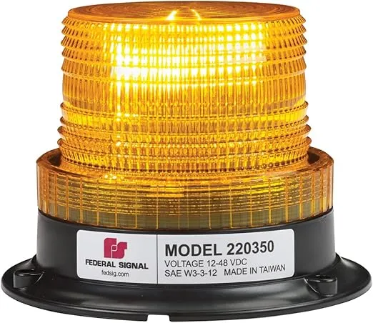 Federal Signal 220360-02 Firebolt Amber Dome Class 3 LED Beacon Magnet Mount