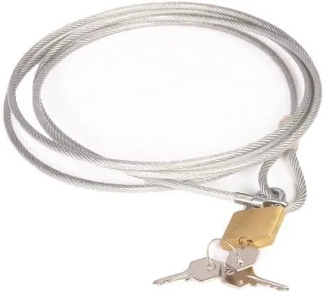 Wideskall® 6.5 Feet Car Cover Security Steel Cable & Lock Kit