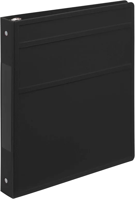 Carstens 1-Inch Heavy Duty 3-Ring Binder - Side Opening, Black, Durable Plastic, Precision No-Gap Rings, Waterproof Cover, No Pockets, Holds 125 US Letter Sheets, BPA-Free, Made in USA (8719-3R)