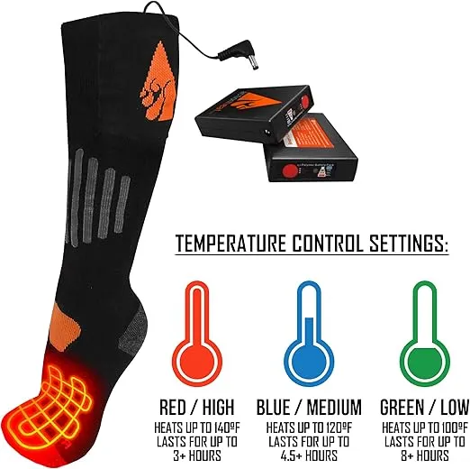 ActionHeat 3V Wool Rechargeable Battery Heated Socks 1.0 L/XL