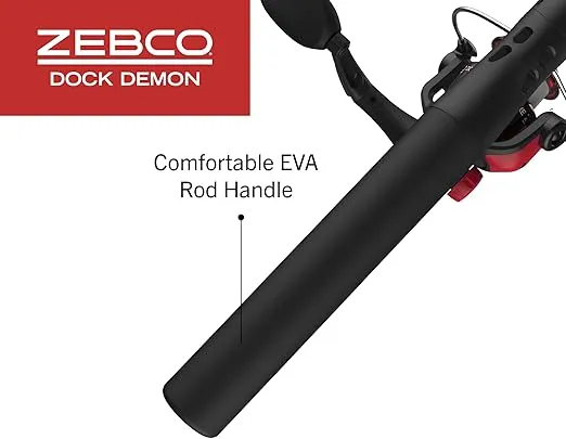 Zebco Dock Demon Spinning Reel or Spincast Reel and Fishing Rod Combo, 30-Inch Durable Fiberglass Rod, QuickSet Anti-Reverse Fishing Reel