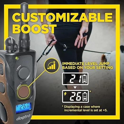 Dogtra 1900S HANDSFREE Plus Boost and Lock, Remote Dog Training E-Collar, HANDSFREE Square, 3/4-Mile Range, Rechargeable, Waterproof, High-Output, 1 Dog System, eCollar for Medium, Large Dogs