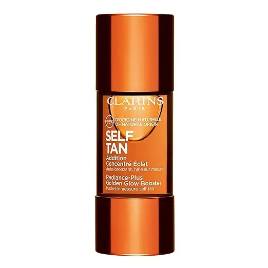 Clarins Self Tanning Face Booster | Self Tanning Drops For Face To Mix With Moisturizer | Natural, Long-Lasting, Streak-No, Buildable Tan | Hydrates | Non-Staining | 99% Natural Ingredients | 0.5 Oz