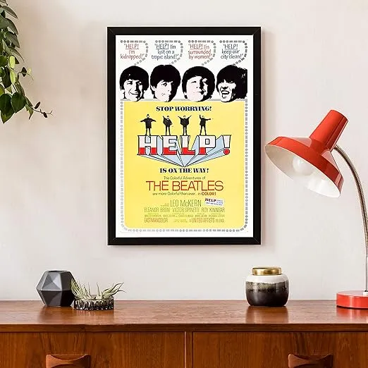 Posterazzi Help British Beatles: Ringo Starr Paul Mccartney John Lennon George Harrison 1965 Art Movie Masterprint Poster Print, (11 x 17)