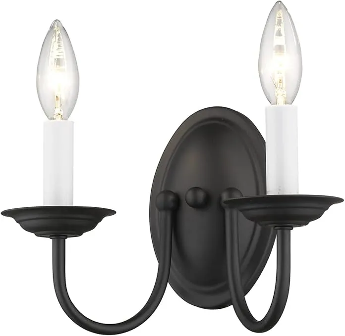 Livex Lighting 4152-04 Home Basics 2 Light Black Wall Sconce