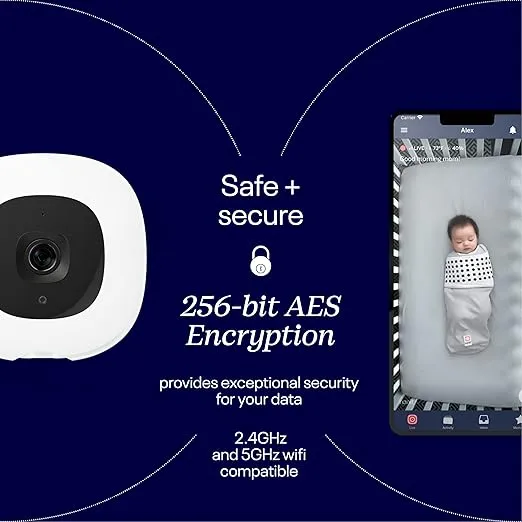 Nanit Pro Smart Baby Monitor & Wall Mount - 1080p Secure Wi-Fi Video Camera, Sensor-Free Sleep & Breathing Motion Tracker, 2-Way Audio, Sound & Motion Alerts, Night Vision, and Breathing Band - Blue